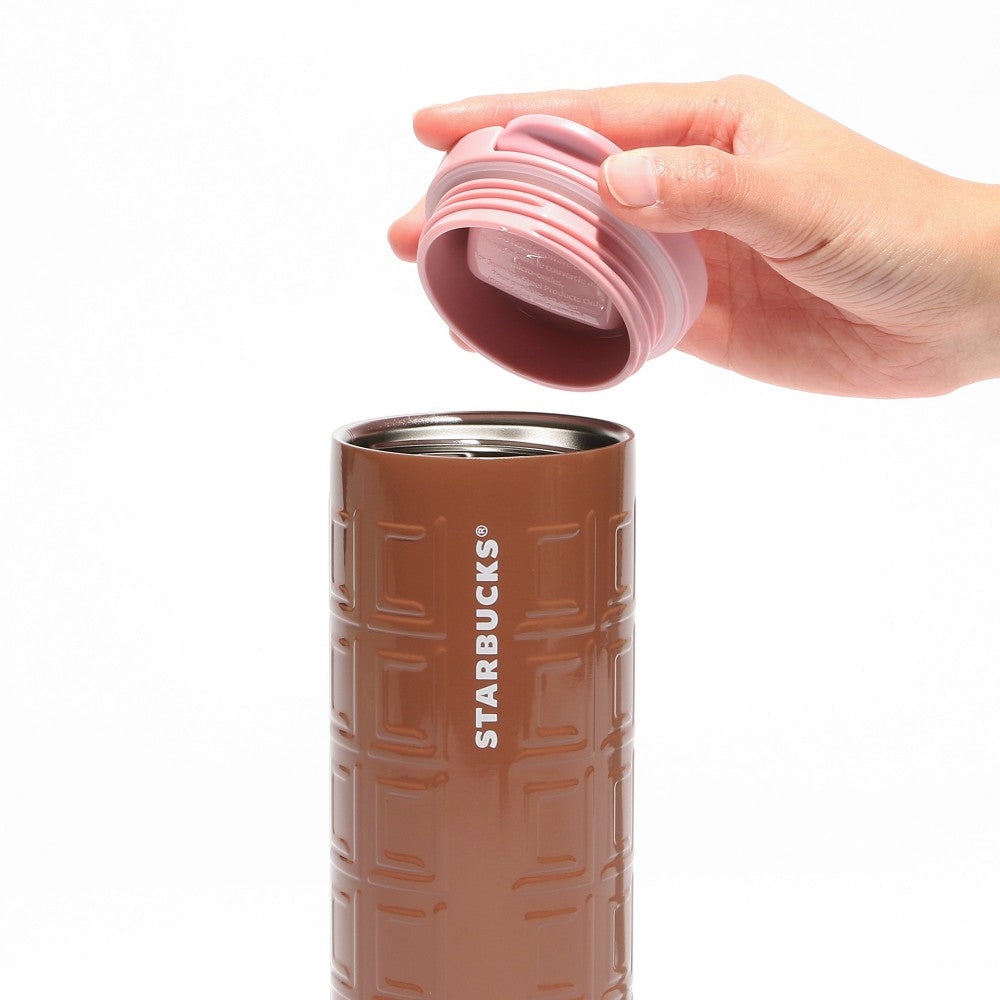 Stainless Steel Cylinder Tumbler Chocolate Bar - Valentine's Collection 2024 - Starbucks Japan