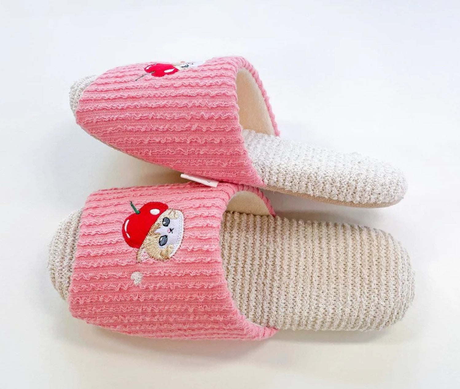 Cherry Neko - Pink Soft Slippers - Mofusand