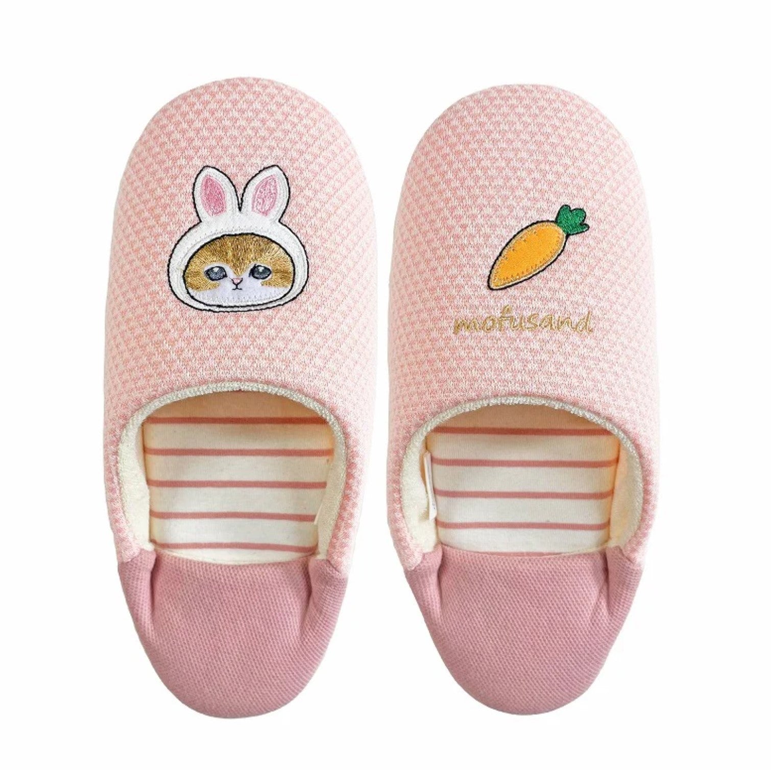 Bunny and Carrot - Pink Pastel Babouche Slippers - Mofusand