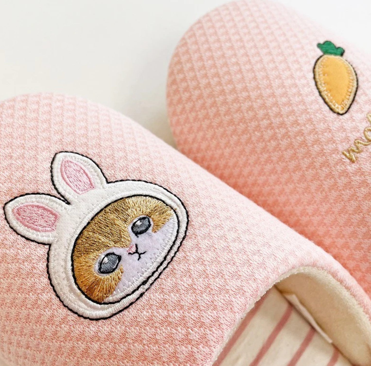 Bunny and Carrot - Pink Pastel Babouche Slippers - Mofusand