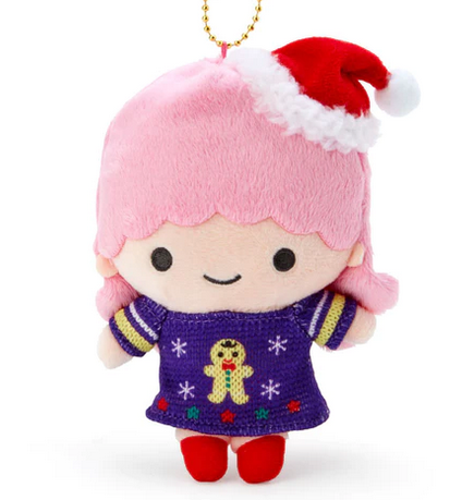 Lala (Little Twin Stars) plush keychain - Christmas Sweater Mascot - Sanrio