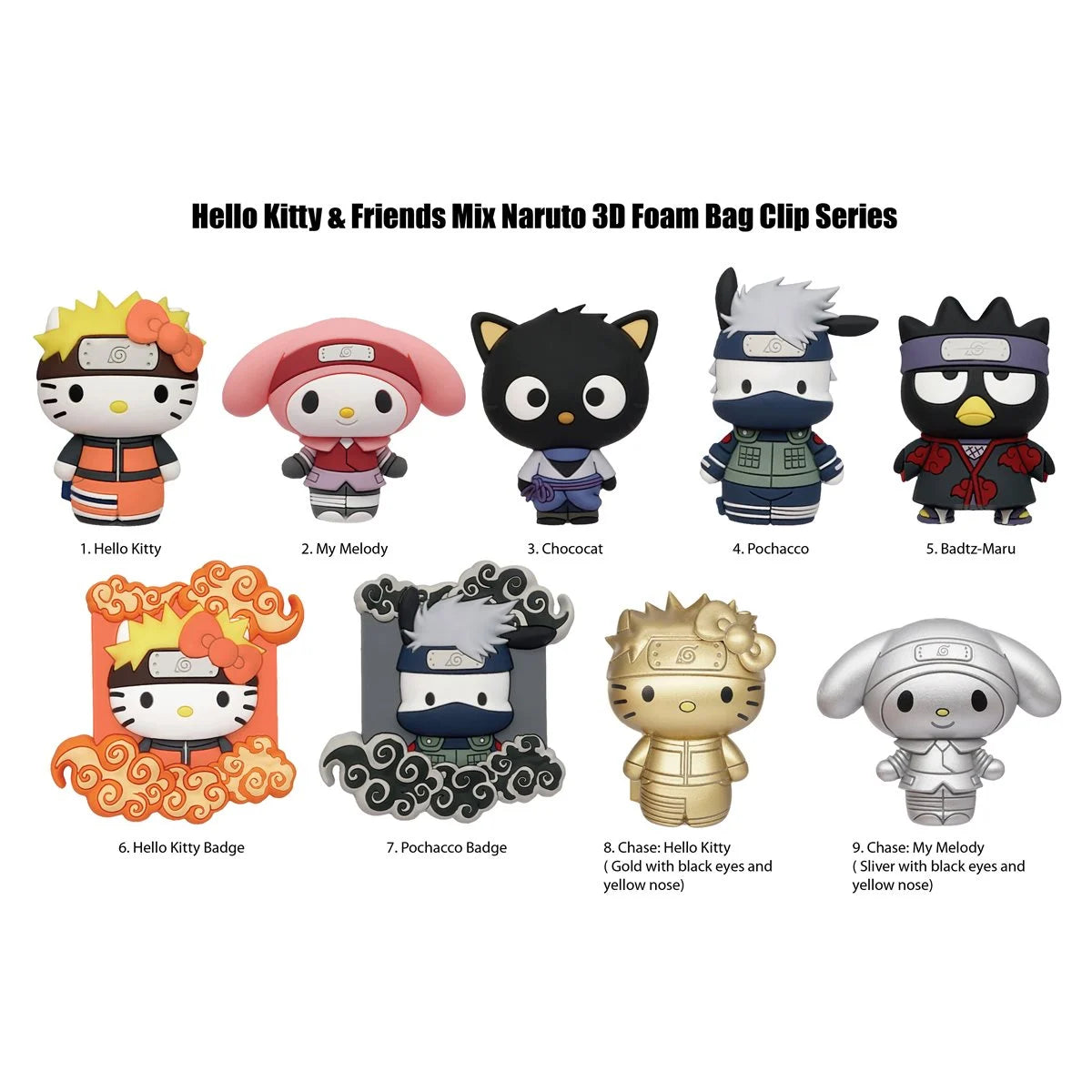 [Blind Bag] Hello Kitty x Naruto Figural Bag Clip - Sanrio